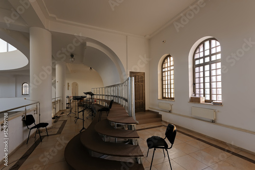 Εκτύπωση καμβά Dark and empty choral chamber of a traditional church