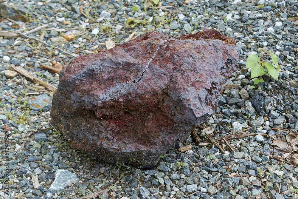 Natural mineral - piece of Hematite iron ore, haematite stone. Stock Photo  | Adobe Stock