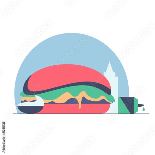 gambrger with sauces