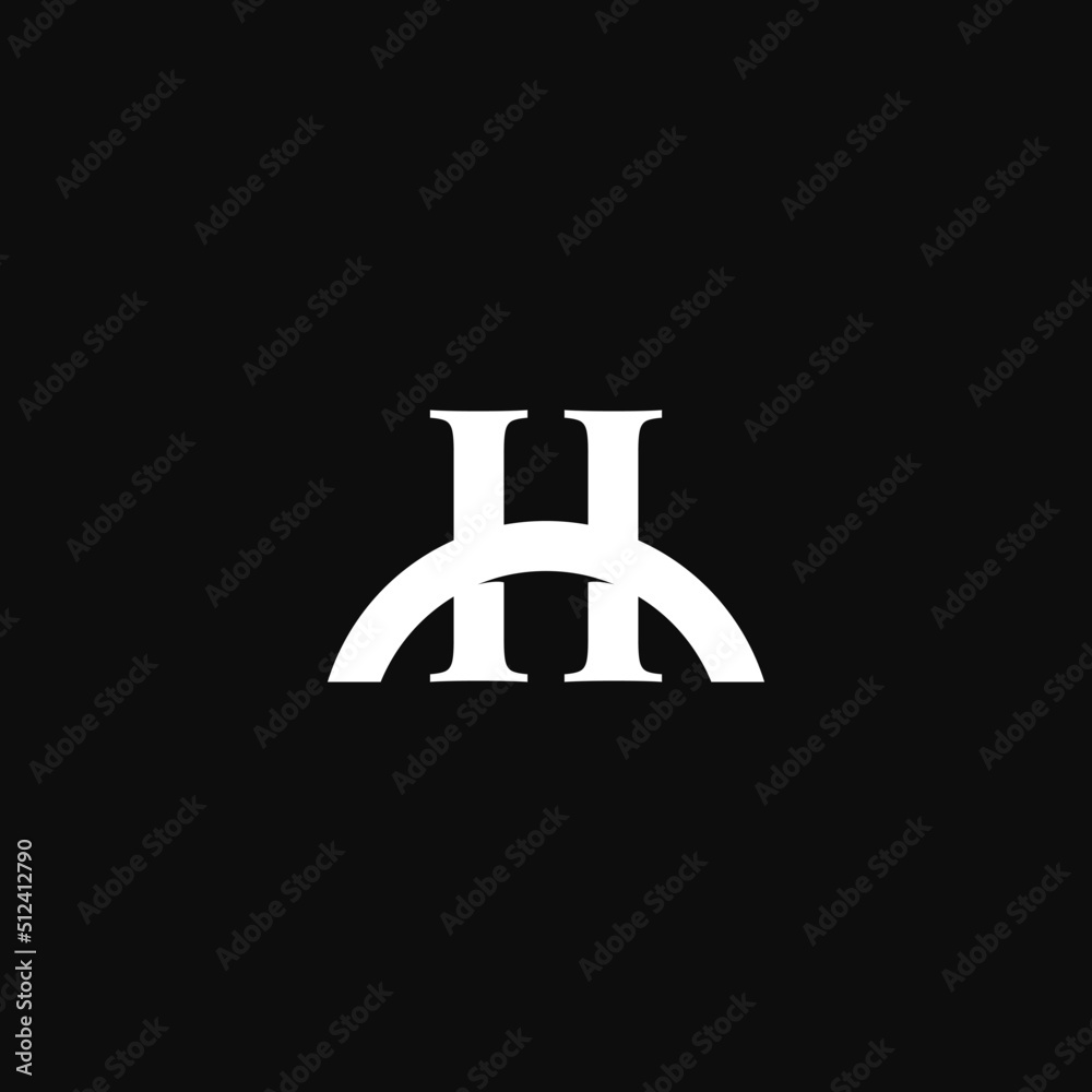 letter h monogram logo with bridge vector stock letter h monogram logo with bridge vector stock