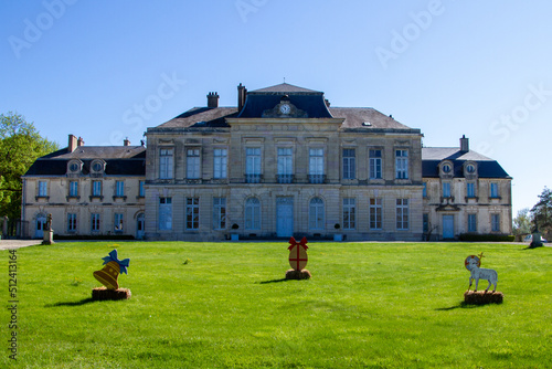 Arceau, France, April 17, 2022. The Chateau d'Arcelot is the first neoclassical castle built in Burgundy