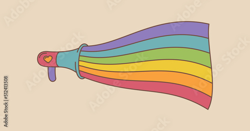 LGBT megaphone whith rainbow in doodle style. Isolated vector illustration pride month voice speaker whith rainbow for design poster, postcard, banner and background.
