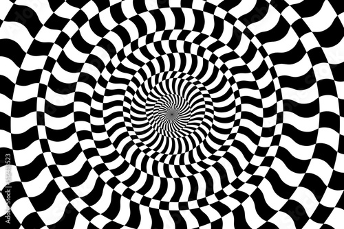 Vector abstract background. Simple illustration with optical illusion, op art.