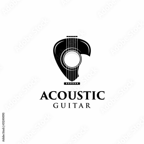 guitar acoustic music sign symbol logo design