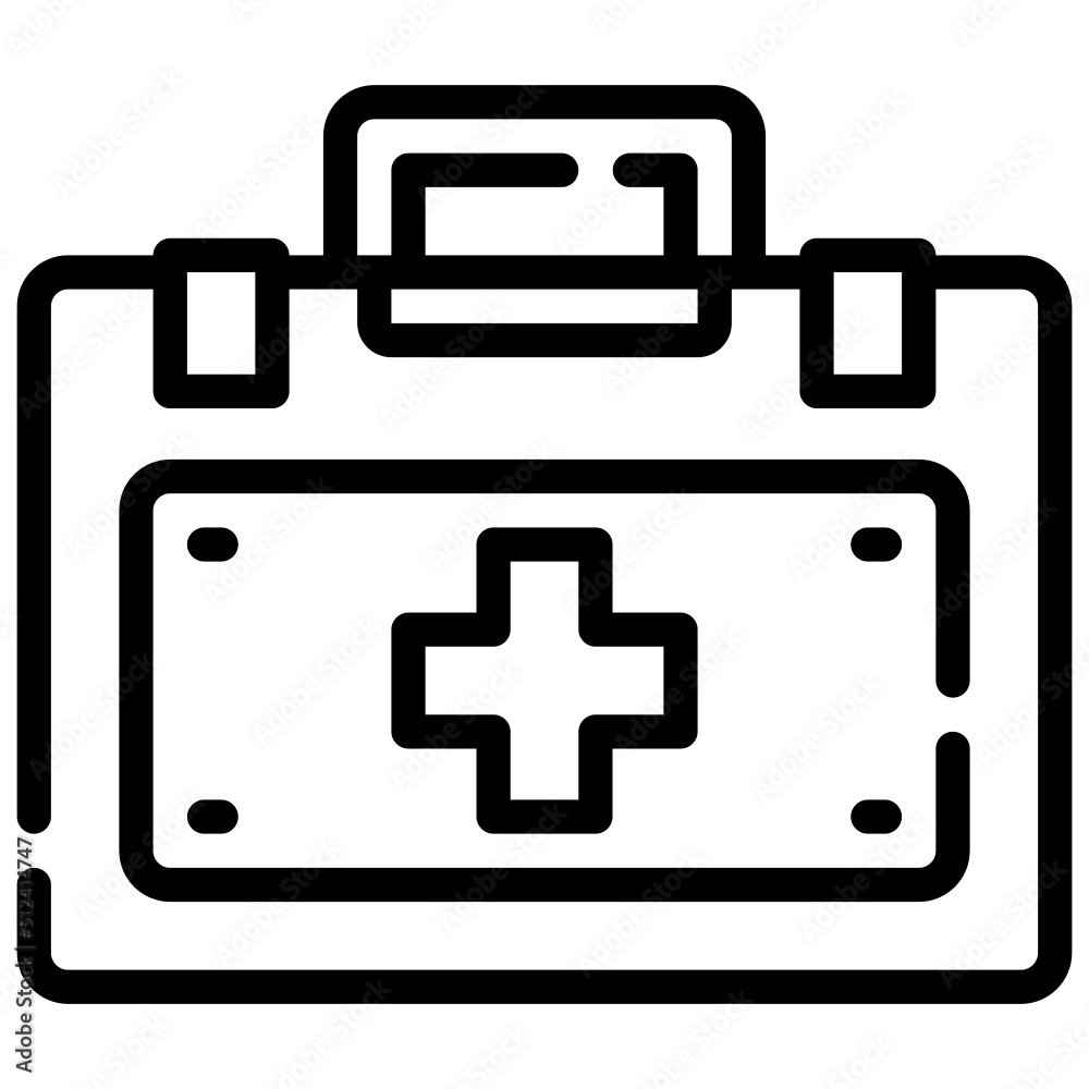 Fototapeta premium FIRST AID KIT line icon,linear,outline,graphic,illustration