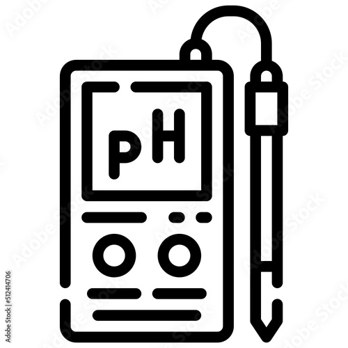 PH METER line icon,linear,outline,graphic,illustration