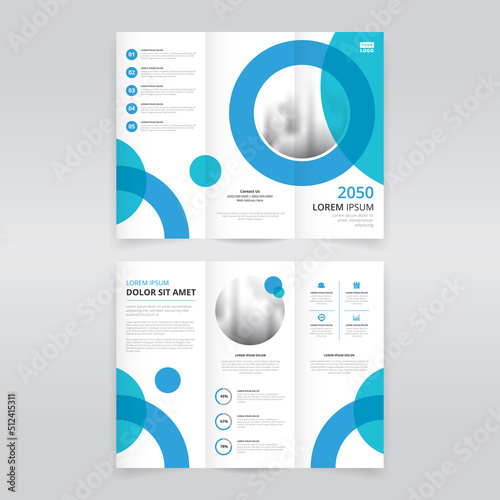 Modern trifold brochure design template, trifold flyer layout, pamphlet, leaflet
