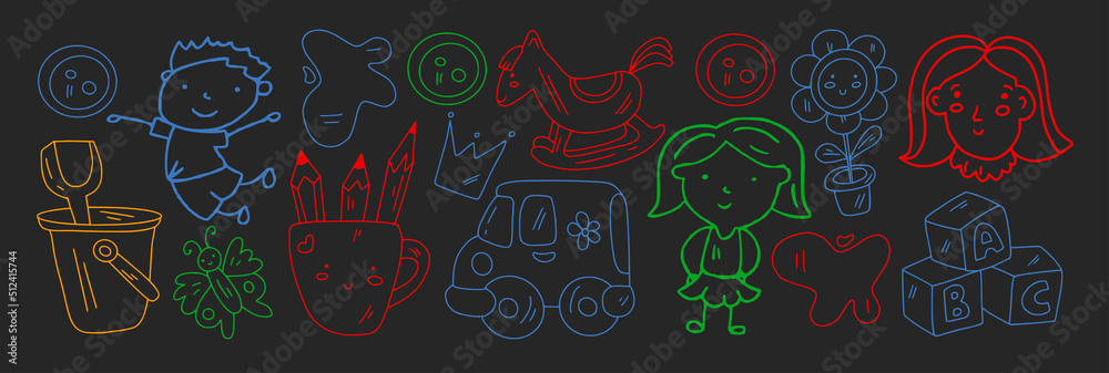 School, preschool, education. Creativity and imagination. Little ...