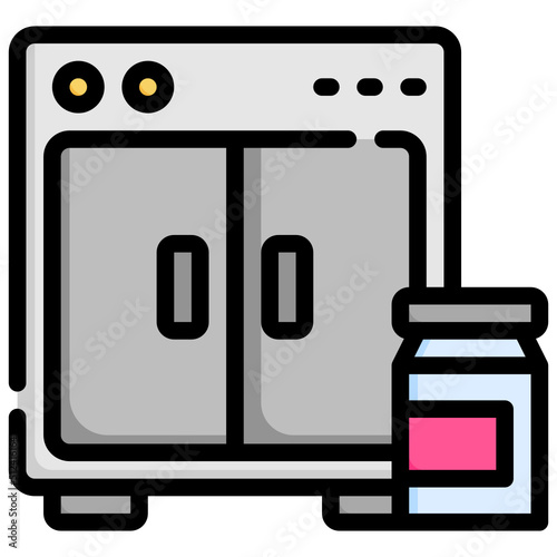FREEZER filled outline icon,linear,outline,graphic,illustration