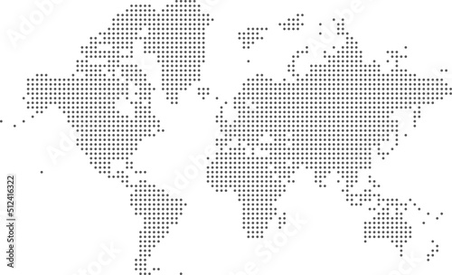 Dotted world map. Gray color.