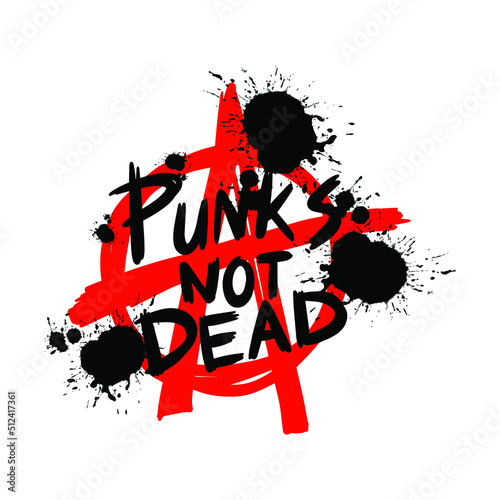 Punks not dead doodle illustration for sticker tattoo poster tshirt design etc