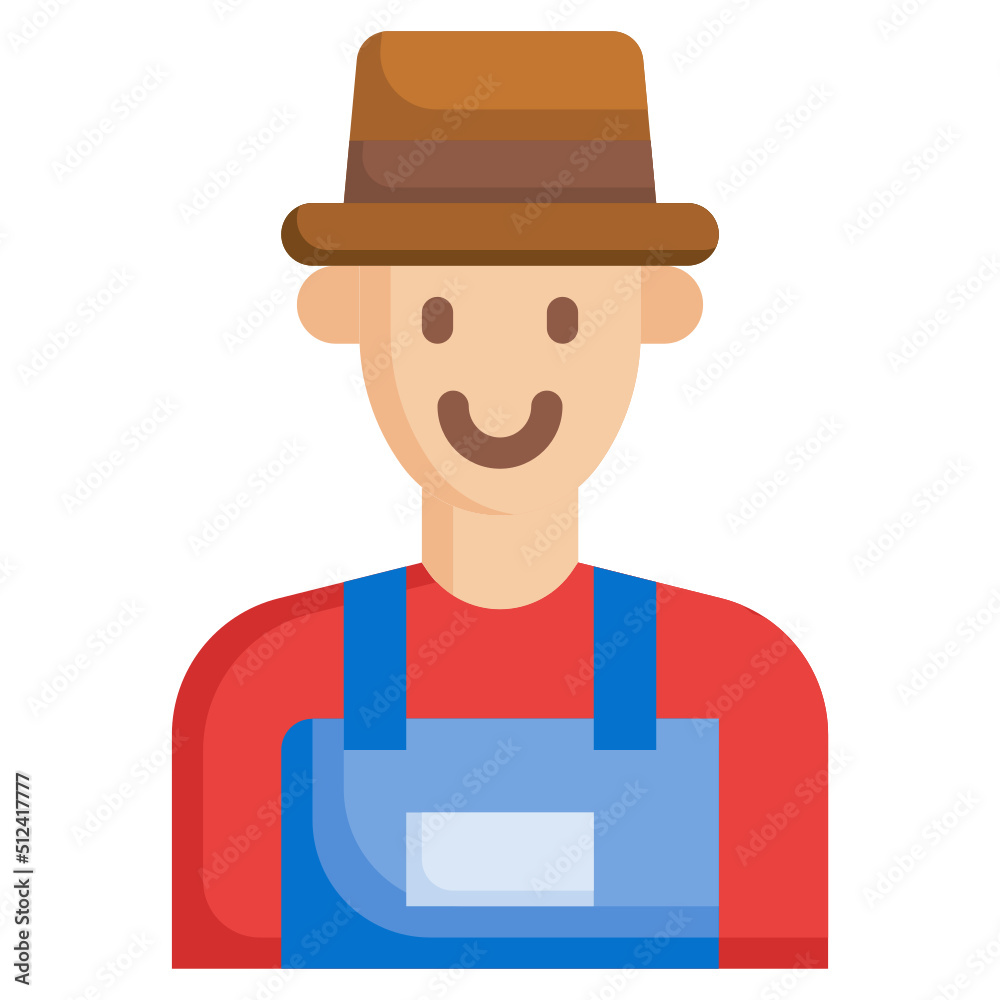 FARMER flat icon,linear,outline,graphic,illustration