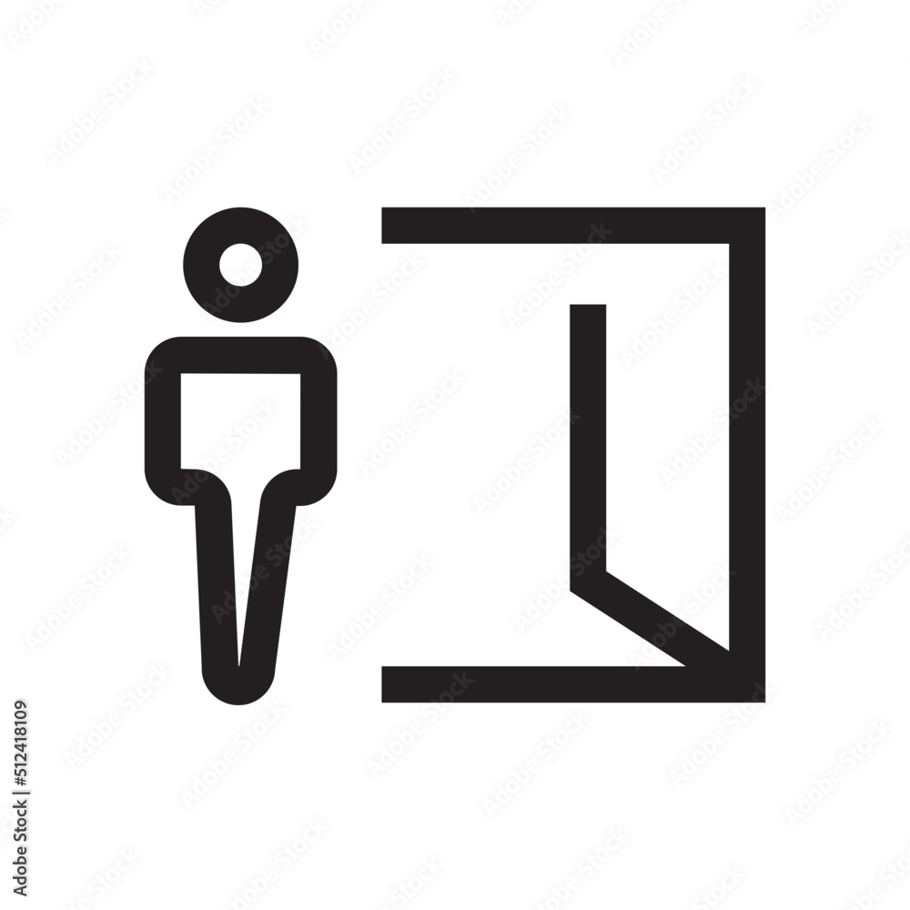 door enter exit leave login logout icon Stock Vector | Adobe Stock