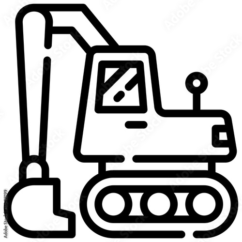 EXCAVATOR line icon,linear,outline,graphic,illustration