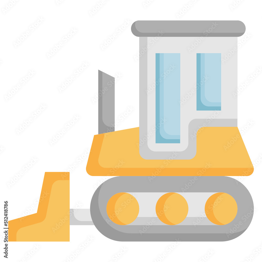 BULLDOZER flat icon,linear,outline,graphic,illustration BULLDOZER flat icon,linear,outline,graphic,illustration