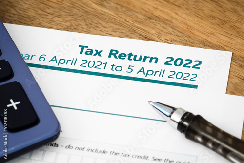 Tax return form UK 2022 photo