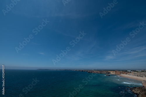 Coast of Sagres in the Algarve from the Sagres Fortress, Portgual