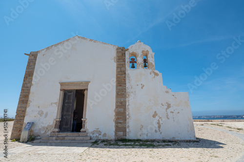 Igreja de Nossa Senhora da Graça at the Fortaleza de Sangre in the Algarve, Portugal in summer.
