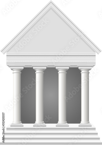 Antique columns and temple clipart design illustration