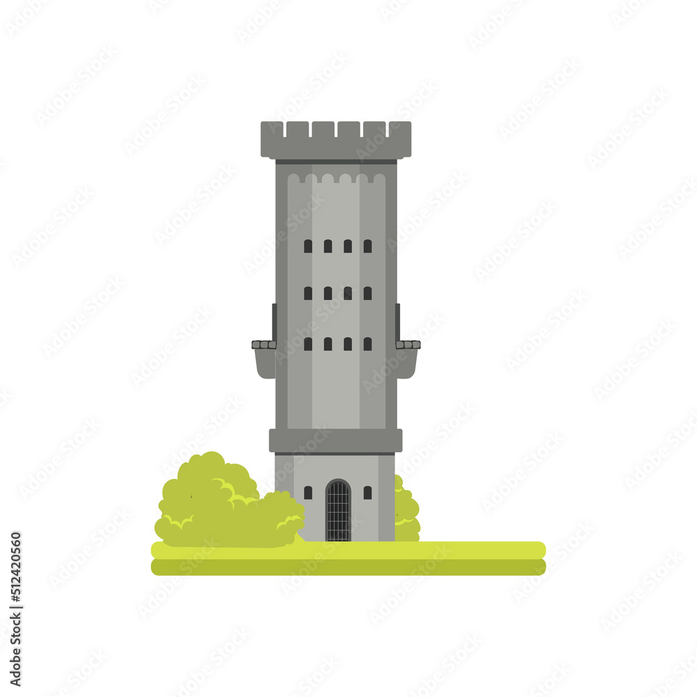 Illustration of fantasy towers. Fairy castles and structures.