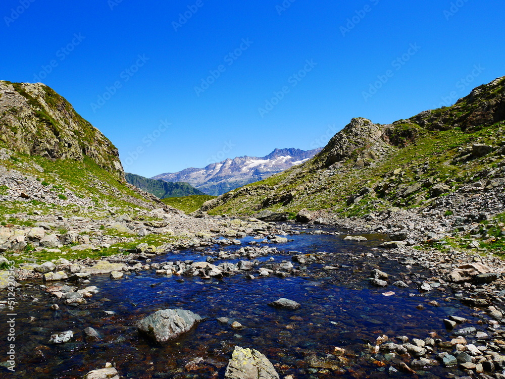 Fototapeta premium landscape with lake in mountains