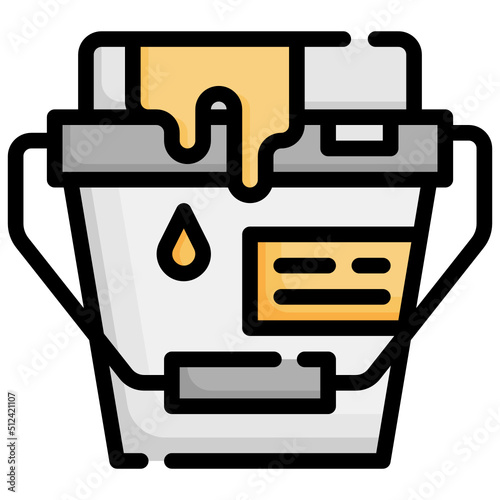 PAINT BUCKET filled outline icon,linear,outline,graphic,illustration