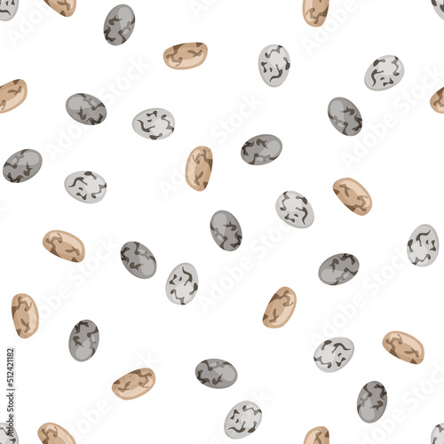 Chia seeds seamless vector pattern. Healthy food background. Cartoon illustration.