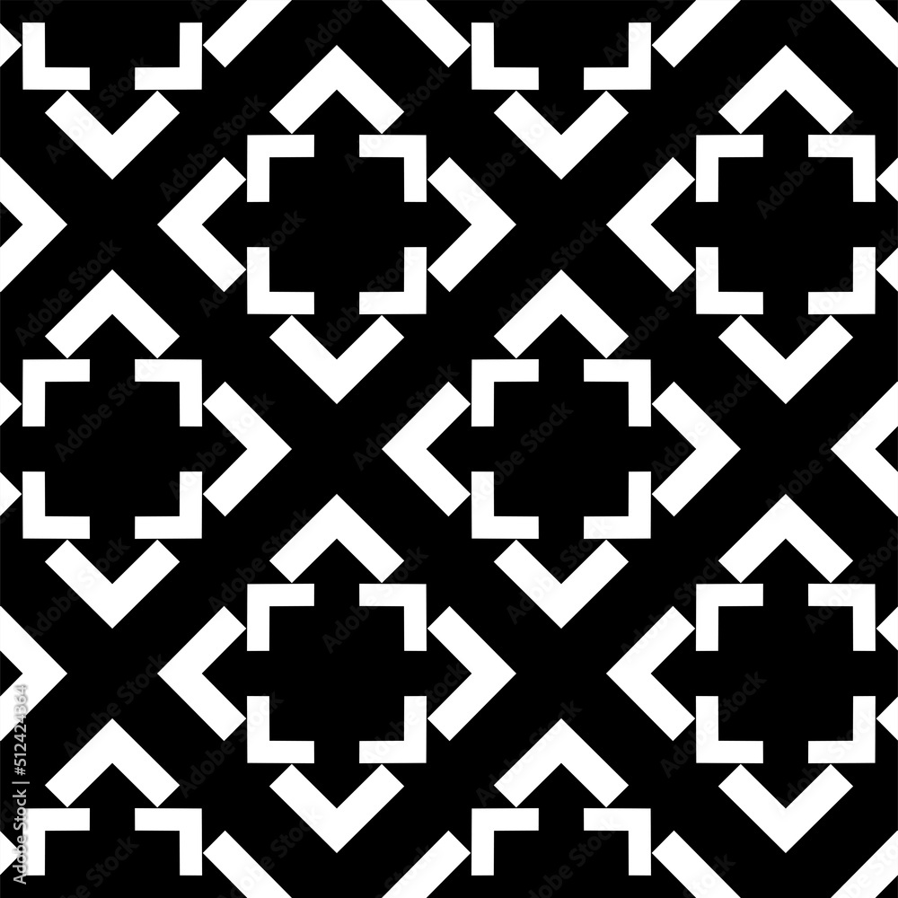 Vector. Black and white abstract ethnic seamless pattern. Background of angle brackets. Mosaic. Design of packaging paper, textile printing, web design, cover, advertising and typographic products. Vector. Black and white abstract ethnic seamless pattern. Background of angle brackets. Mosaic. Design of packaging paper, textile printing, web design, cover, advertising and typographic products.