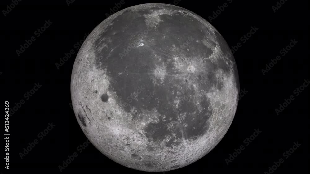 Moon rotating on alpha channel background