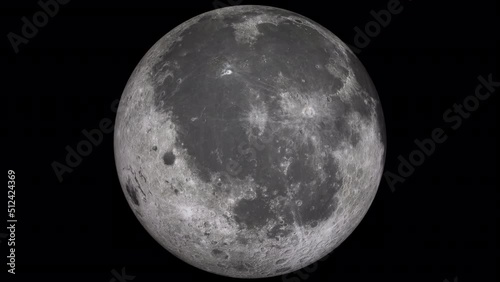 Moon rotating on alpha channel background