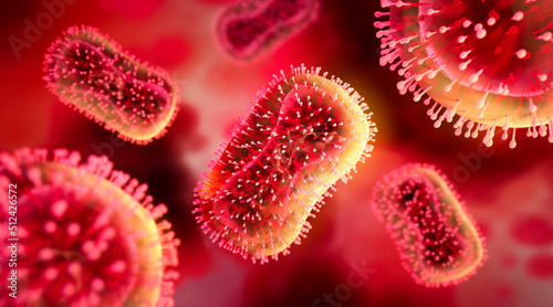 Medical illustration of Monkeypox virus - 3D illustration photo