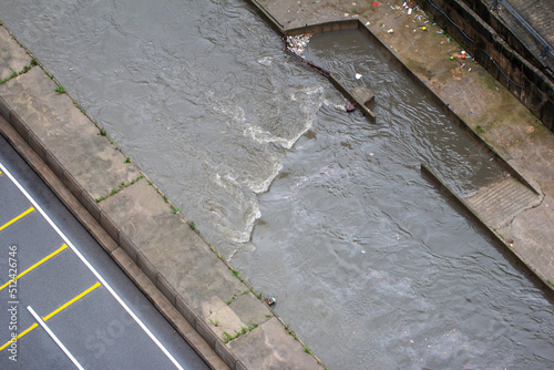 Photography Storm water gushing through the canal after heavy rain, Kuala Lumpur, Malaysia