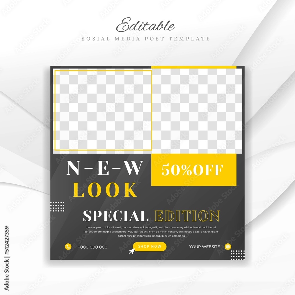Obraz premium Minimalist fashion sosial media post template design vector