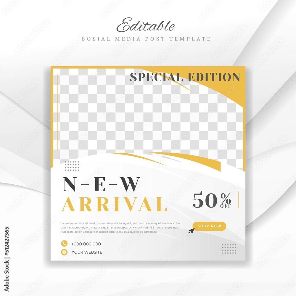 Fototapeta premium Minimalist fashion sosial media post template design vector