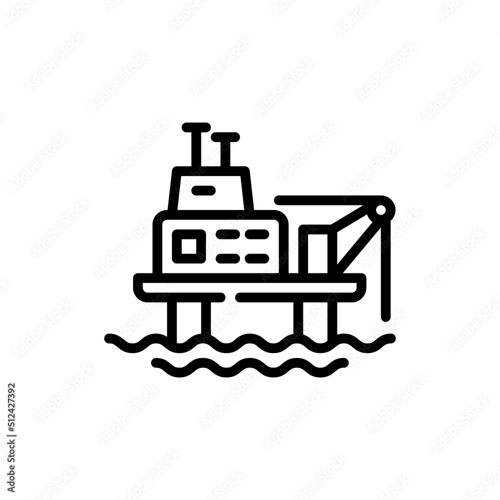 Oil Platform filled line icon. linear style sign for mobile concept and web design. Outline vector icon. Symbol, logo illustration. Vector graphic Oil Platform filled line icon. linear style sign for mobile concept and web design. Outline vector icon. Symbol, logo illustration. Vector graphic
