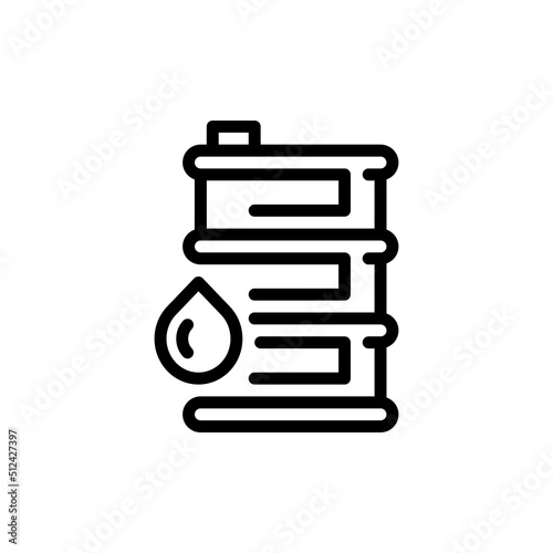 Oil barrel filled line icon. linear style sign for mobile concept and web design. Outline vector icon. Symbol, logo illustration. Vector graphic