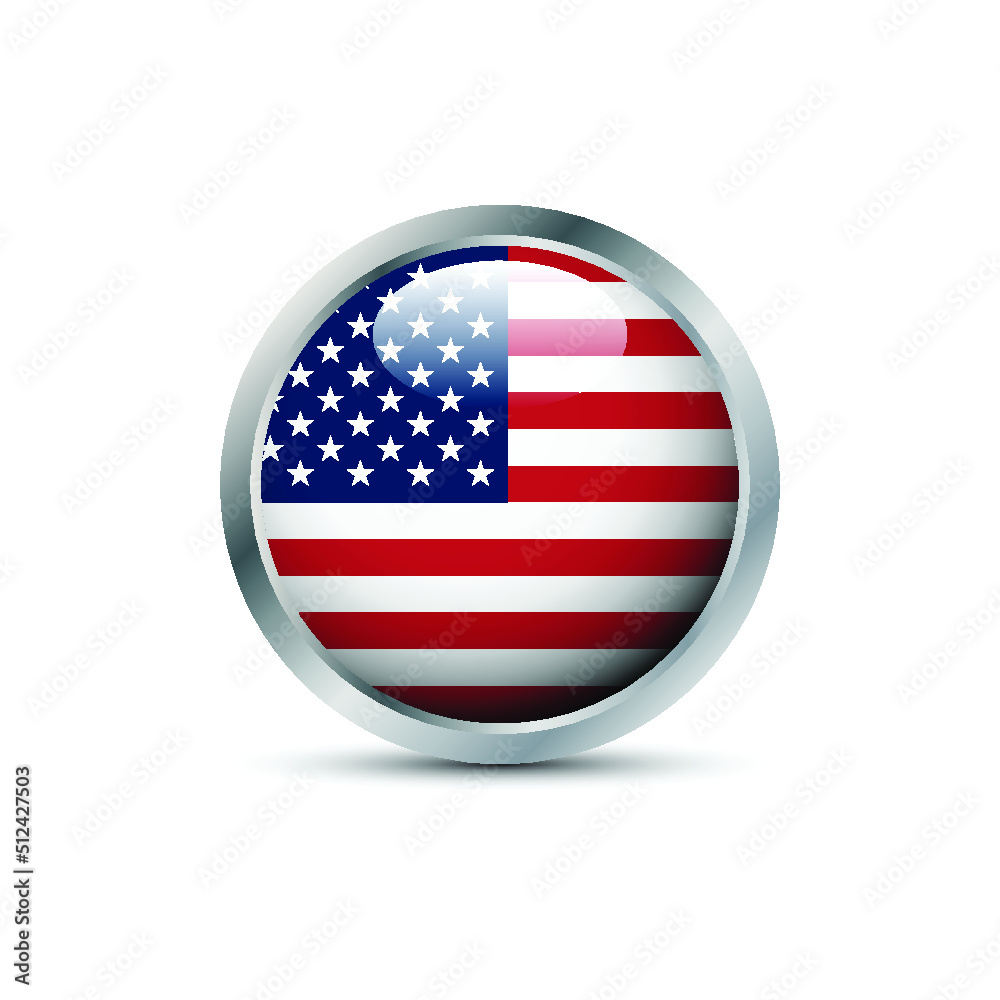 Flag of America 3D badge. background. Flag of America 3D badge. background.