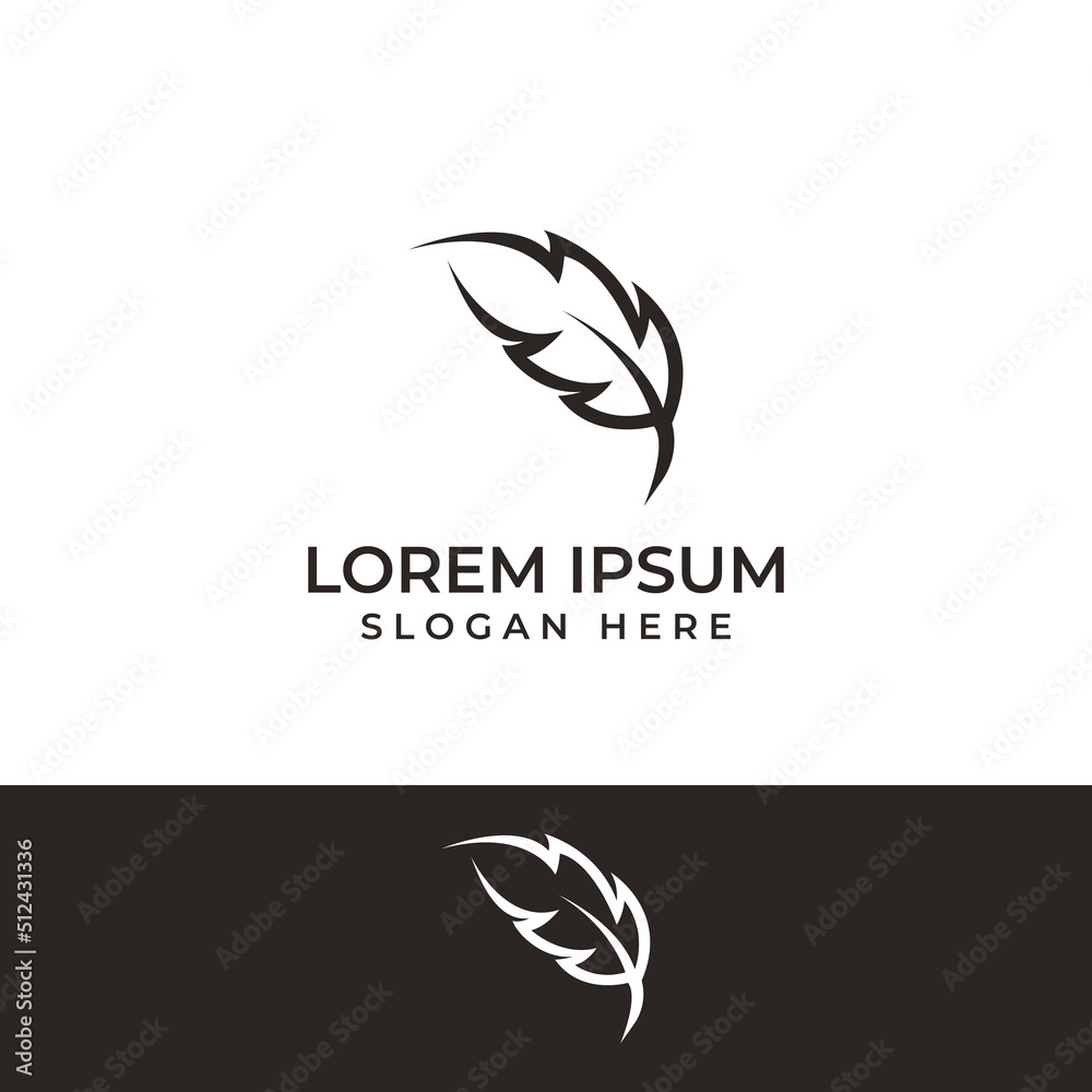 Feather logo, feather pen logo and law firm feather logo design vector illustration template. Feather logo, feather pen logo and law firm feather logo design vector illustration template.