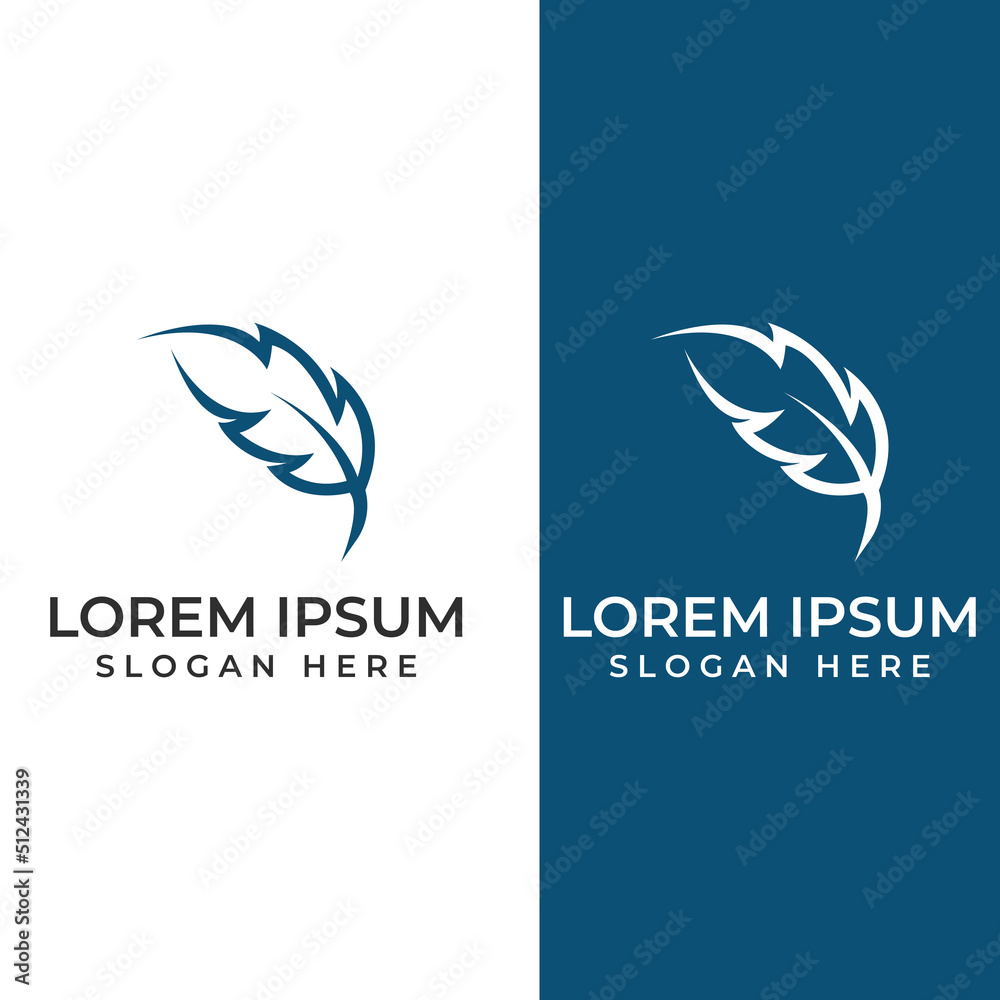 Feather logo, feather pen logo and law firm feather logo design vector illustration template. Feather logo, feather pen logo and law firm feather logo design vector illustration template.