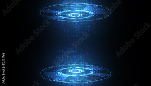 Abstract Circle Blue Interface Futuristic Background Square Background Light Blue For Copy Space.on hi tech blue future background