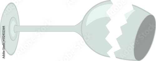 Vector illustration of a broken wine glass
