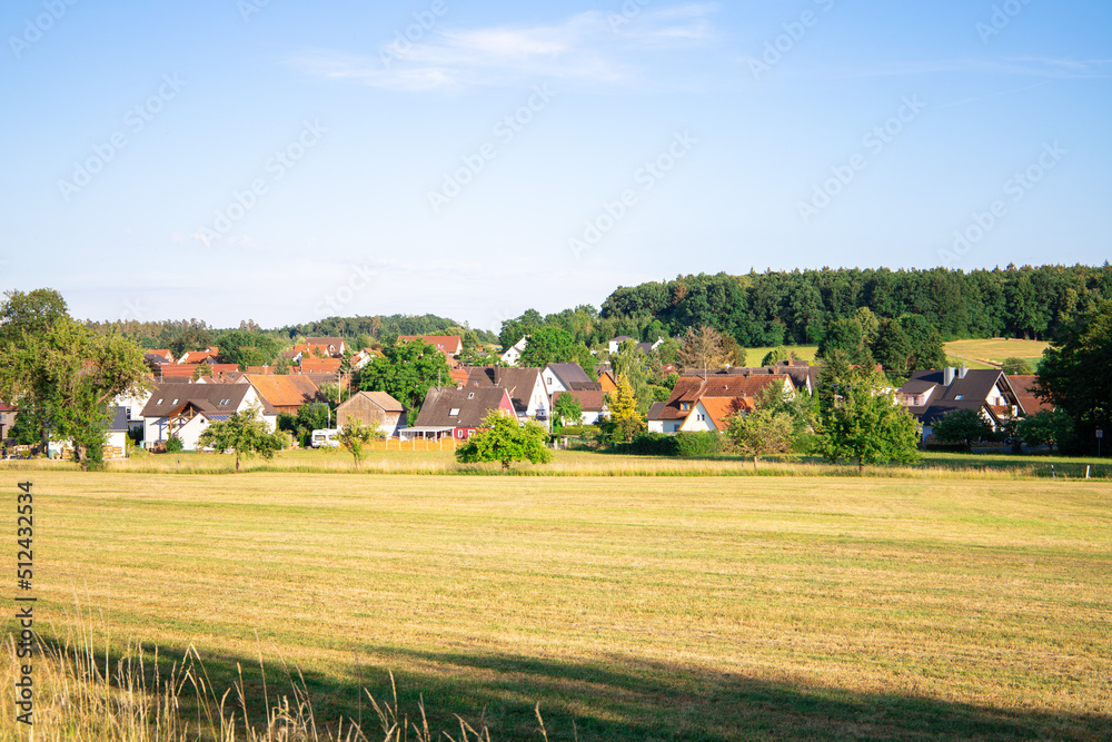 A view of a village in Germany. Landscape.