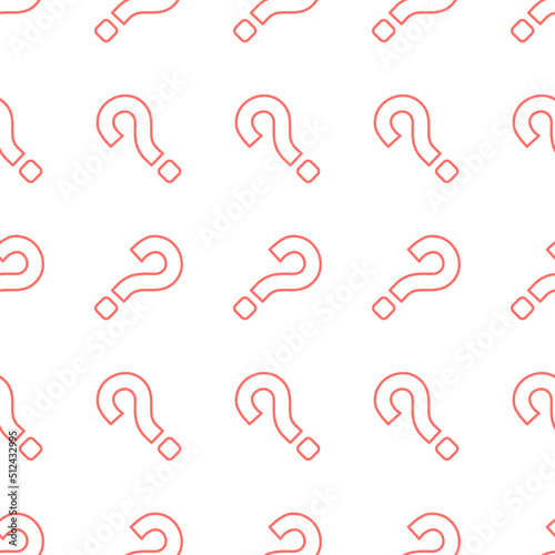 seamless geometric pattern from pink question marks isolated on a white background.