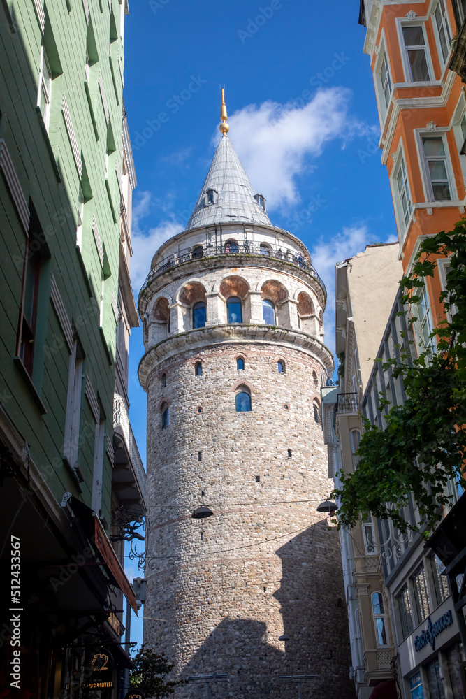 Istanbul, Turkey, June 18, 2022, Istanbul cityscape in Turkey with Galata Tower Istanbul, Turkey, June 18, 2022, Istanbul cityscape in Turkey with Galata Tower