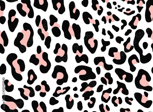 Leopard print vector texture black and white pattern, fashion design for clothes, paper, fabric. animal background