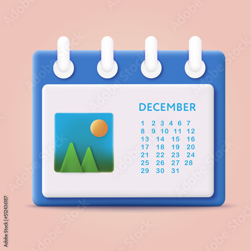 3d calendar assignment icon. Vector
