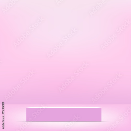 Abstract background with pink color podium for presentation. Vector