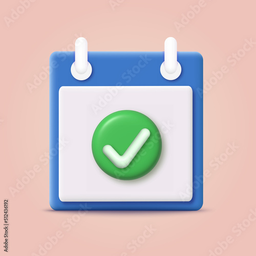 3d calendar assignment icon. Vector