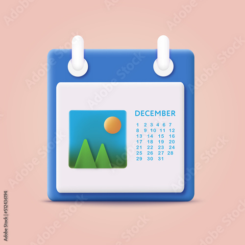 3d calendar assignment icon. Vector