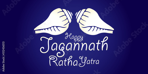 Happy Ratha Yatra festival is based around the worship of Lord Jagannath greeting card & template. Illustration Vector Design greeting typography  photo